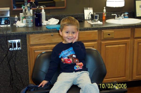 Carter after getting his haircut