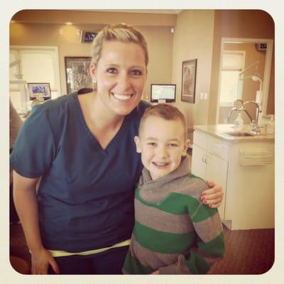 Miss Ashley and my little guy the day he got his braces!