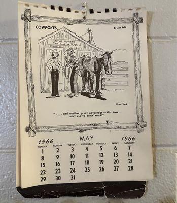 Calendar dated 1966!