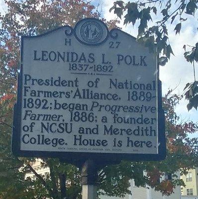 Leonidas L. Polk Historical Marker, Raleigh