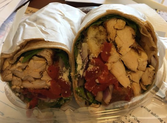 Grilled Chicken Cesar wrap roasted reds