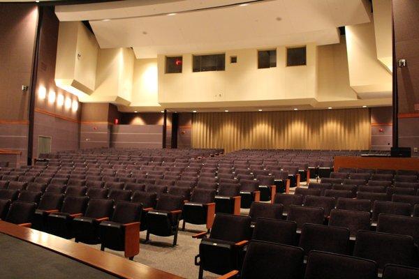 The view of the house from the stage.