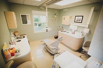 Clean, modern dental office.