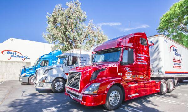 RED WHITE and BLUE trucks