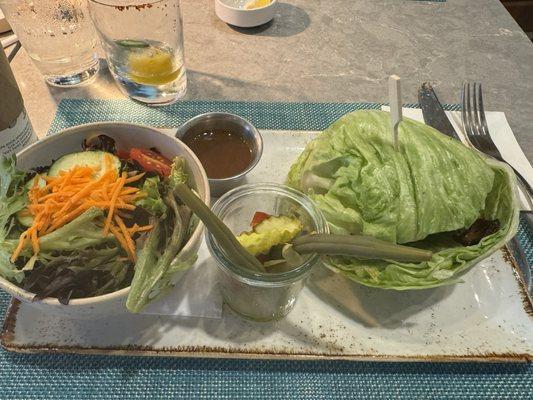 Angus Burger with lettuce wrap