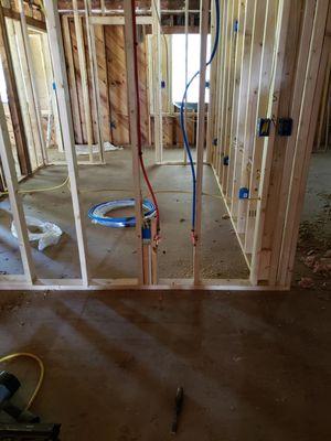 Part of a remodel, brand new PEX water lines.