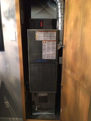 WestCoast Heating & Air. American Standard 2 stage gas furnace with H/P coil and merv 11 media air cleaner.