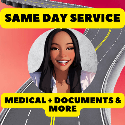 Our job is not complete until our customers are happy. Call Camisha Today @ (760) 997-8163. Rush on Demand Service. Always Early & On Time!