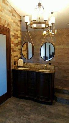 Custom bathroom mirror design.