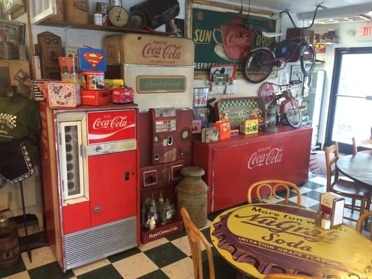 Wall of Coca-Cola classics.