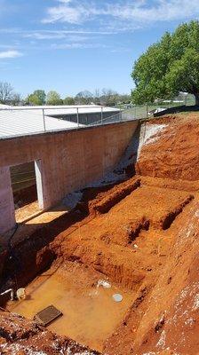 Construction stakout for a school expansion in White Pines Tennessee.