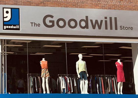 Exterior. Goodwill accept clothing donations from open to close. It all goes to a good cause