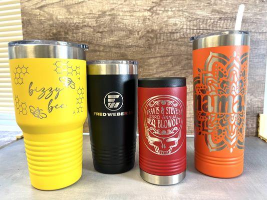 Engraved tumblers