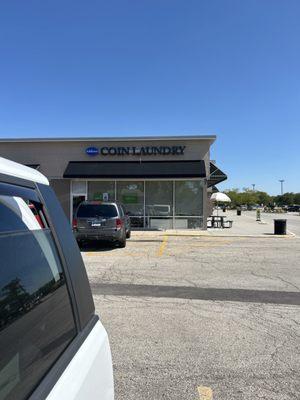 The front of the laundry matt