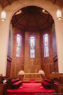 An inside view of the chapel.