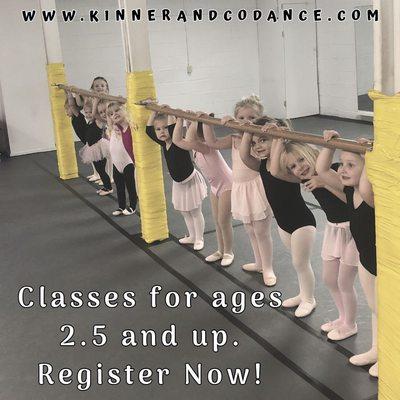 We offer classes for ages 2.5 and up!