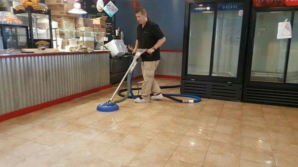 Commercial tile and grout cleaning