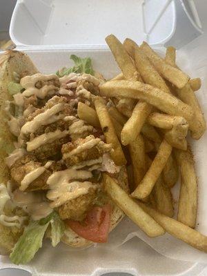 Po'boy shrimp sub