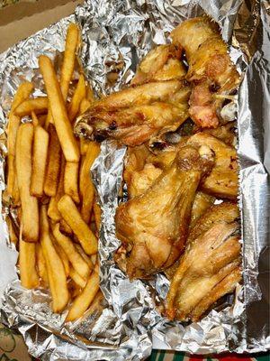 Wings Combo - great deal, so yummy!! (We asked for sauce on the side in our delivery, and they accommodated as usual!)