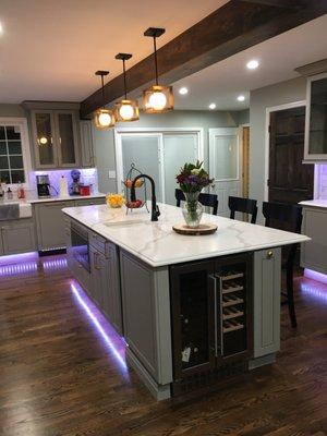 complete kitchen remodel with led lights