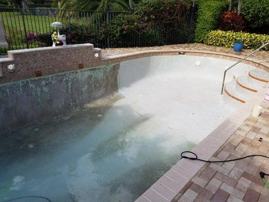 Half the Pool Acid Washed.