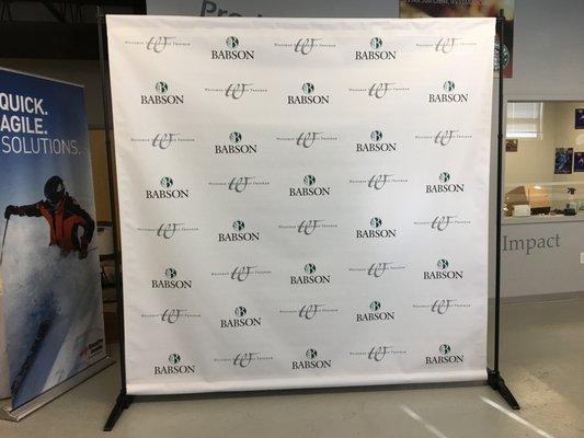 Step and repeat banner we completed for Babson College