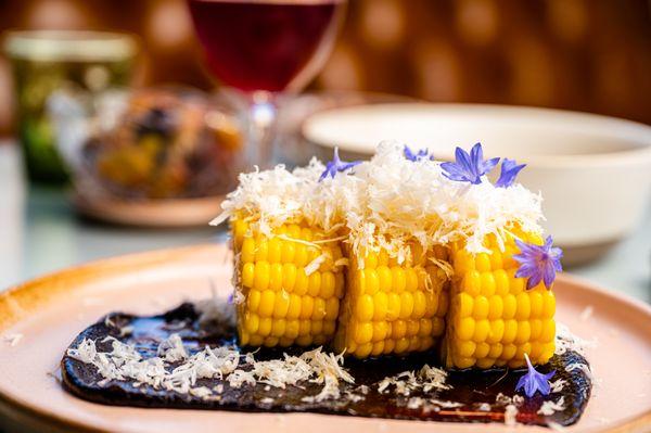 brentwood sweet corn 

 blueberry miso · horseradish