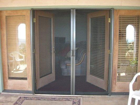 PHANTOM brand retractable screen doors- french doors