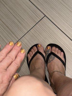 Gel Mani Pedi ~ Golden