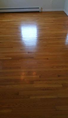 Hardwood floor scrub and recoating