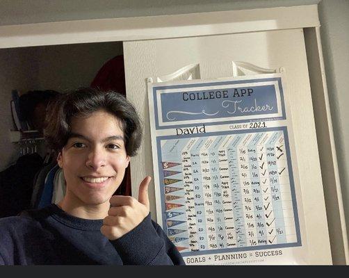 CAP client with his College App Tracker.