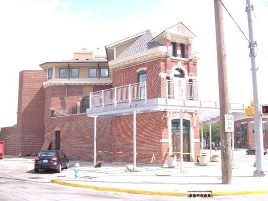 Exterior showing the new second level deck