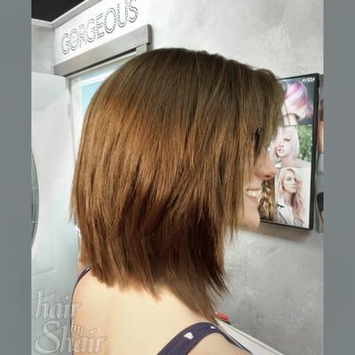 Bobcut DarkHair Haircut, Brunette, Hairstyle, Fuquay Varina, Holly Springs, Hair by Shair