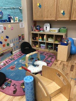 Play Area in Baby Room (Fine & Gross Motor, Music, and Circle Time is done here)