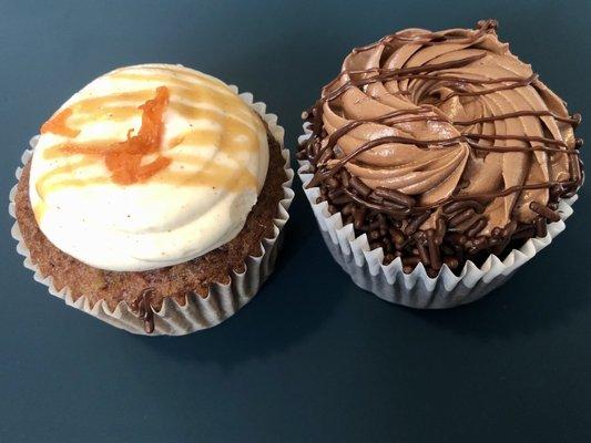 Carrot & chocolate ganache cupcakes