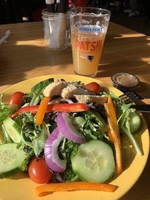 Salad and beer! Perfect mix for a wintry day!