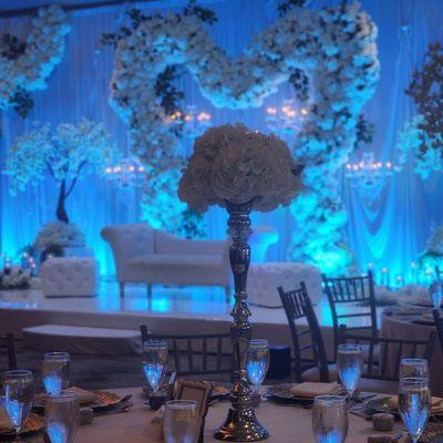 Silver floral centerpiece