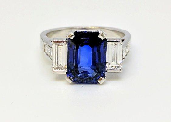 7.5ct Sapphire and Diamond Ring