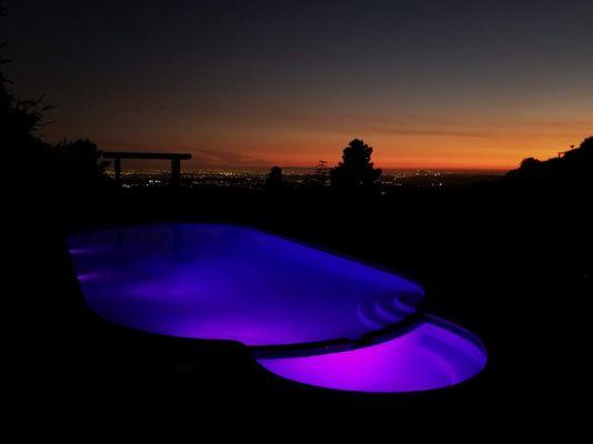 AFTER: new color changing LED pool lights.