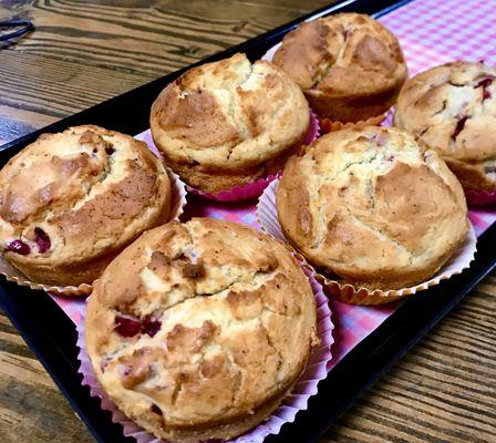 Cranberry Orange Muffins are oversized and oh so delicious.