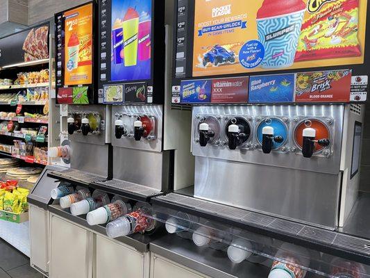 And let's not forget the Slurpee machines large variety of cool chill Slurpee's all sizes available