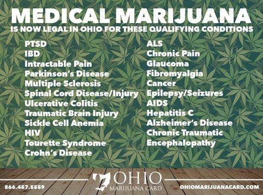 Qualifying Conditions for Medical Marijuana Treatment in Ohio