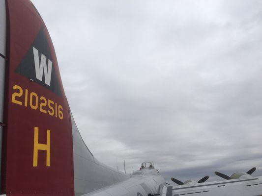 10/27/17. Friday afternoon. World War II era B-17 Bomber Aluminum Overcast, out of Oshkosh, Wisconsin on display here through this weekend.