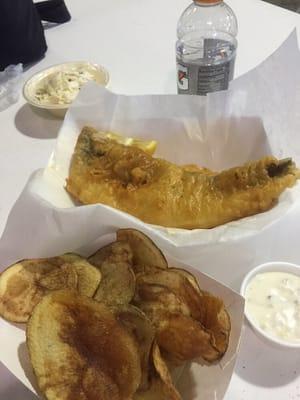 Fried Walleye with homemade chips & slaw!