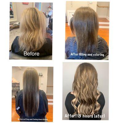 Color correction with custom tape in extensions