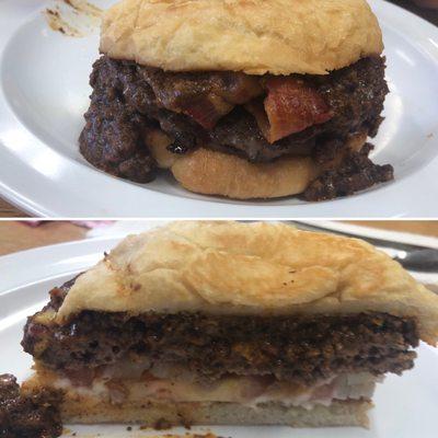 chili-cheese bacon burger