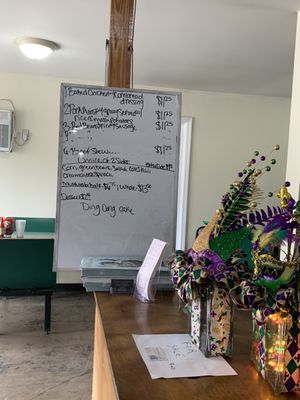 Daily specials and Mardi Gras flair