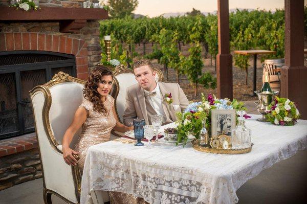 Sweetheart Table in wine country