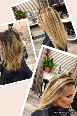 Before and after highlights painted on done by Angie