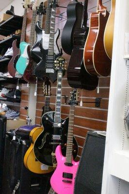 Lots of Guitars and Musical Instruments.